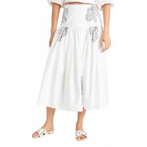 NEW CINQ A SEPT sunburst kierelle skirt in white/navy